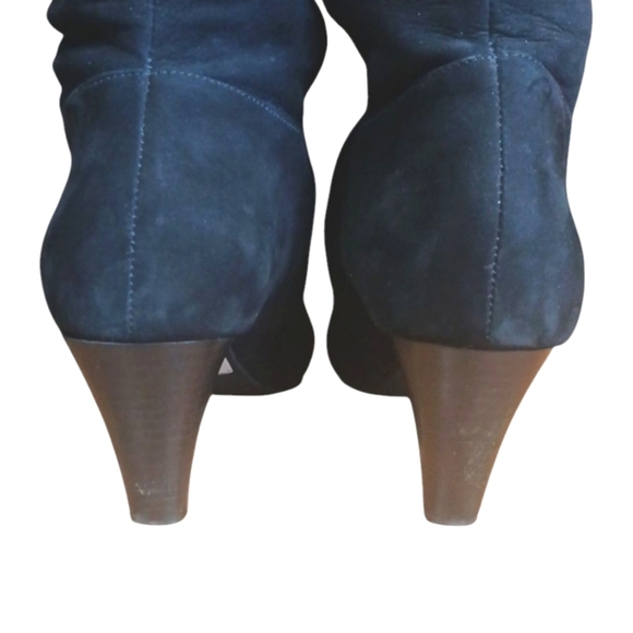 R.S.V.P. Black Suede Knee High Boots Women's Tall Pointed Toe Heeled Boots sz 8 - Picture 9 of 13